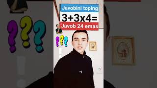 3+3×4=? bu savolga 90% insonlar xato qilishadi. kim bilsa komentga go.