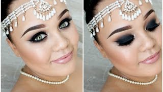 Black Smokey eyes & Nude Lips | MakeupwithJah