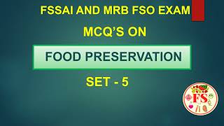 FOOD PRESERVATION BY RADIATION MCQ | SET-5 | FSSAI | TN MRB FSO EXAM | FOOD SCIENCE