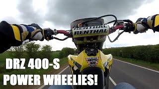 DRZ400 Onboard Power Wheelies. Raw footage. Drz400s