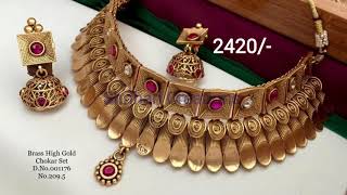 Brass high gold chokar set with price || Shrihari creations || For cnfrm order - wa.me/919479459005