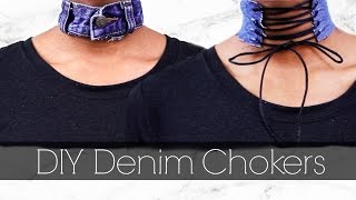 DIY Denim Chokers | Thrift Transformations (Part 2)