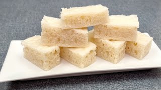 Gluten free coconut rice cake! Chewy and spongy.