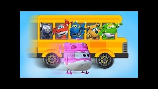 Wheels On The Bus | SUPER WINGS GRAND ALBERT TRANSFORMING ROBOT AIRPLANE Unboxing Learn Toys Songs