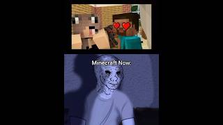 Minecraft Then Vs Now #Jenny 🤤 #herobrine 😱 #minecraft 😭