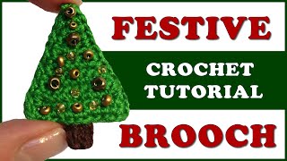 CROCHET TREE PIN 🎄 How to crochet Christmas accessories? Pin | Brooch | Pendant | Festive jewellery