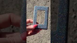 DIY holographic glitter epoxy switch plate #diy #katzfamilyadventures #epoxy