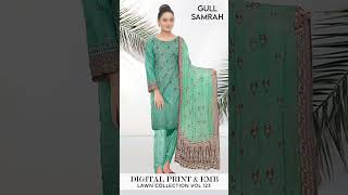 Gull samrah digital print and emb lawn collection volume 123 #youtubeshorts #thefancyfabrics #shorts