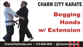 Begging Hands with extension - Kenpo self defense for a two hand wrist grab