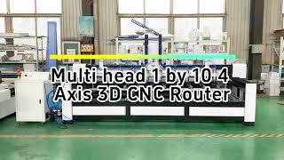 MISHI MACHINERY Multi head 1 by 10 CNC Router 4 Axis 3d woodworking machine with DSP A18 controller