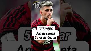 TOP 10 OS JOGADORES COM MAIS ASSISTÊNICAS NA HISTORIA DO FLAMENGO #futebol