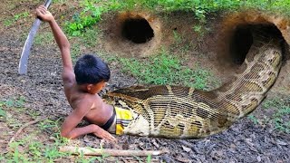 easy snake trap - build underground snake trap & chicken catch big snake in hole #snaketrap