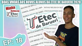 NOVOS ALUNOS DA ETEC DE BARUERI 2020 - LISTA DE CLASSIFICADOS VESTIBULINHO ETEC 2020