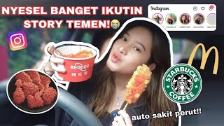 24 JAM MAKAN BERDASARKAN INSTAGRAM STORY TEMEN!!! | Aurelliaurel