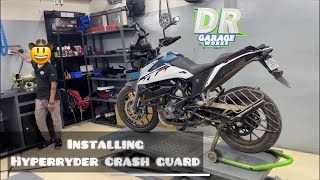 Hyperryder Crash guard installation on My ktm Adv #MotorcycleModifications#CustomBike#motovlog