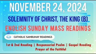 24 November 2024 English Sunday Mass Readings | Solemnity of Christ The  King (B)