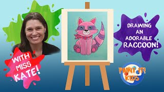 Drawing and Painting for Kids - How to Draw a Raccoon - Art for Kids - Cute drawings