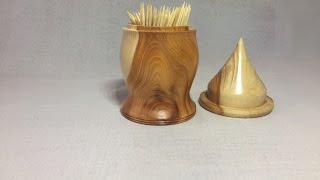 Wood turning - trying out Asian style (I made up lol) Toothpick holder Yew