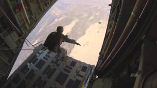 USMC Force Recon Platoon Conducts Night Parachute Operations Over Djibouti - Night Vision