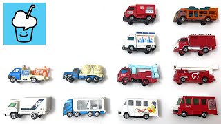 Different truck collection tomica Fire Truck Car Carrier Wrecker Truck Penguin Truck Coca Cola Truck