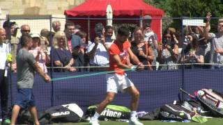 Djokovic poses for pictures ahead of Wimbledon warm-up