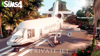 Private Jet of a Millionaire Sim🤑! (Private Island) 🏝️- The Sims 4 (NoCC) Speed Build