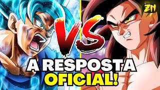 SUPER SAIYAJIN BLUE VS SUPER SAIYAJIN 4! A RESPOSTA OFICIAL FOI REVELADA