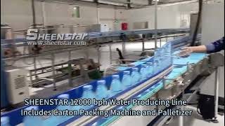 12000BPH water filling, labeling carton packing, palletizer