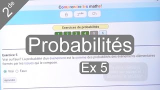 Ex 5 : définition de la probabilité d'un événement