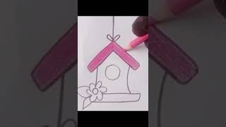 how to draw parrot house #easydrawimg #easydrawing #hinaarts #drawing