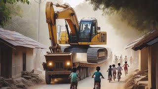 Transporting Excavator on Tractor