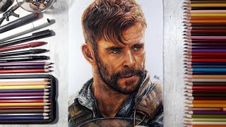 Drawing Chris Hemsworth | Extraction | Fame Art