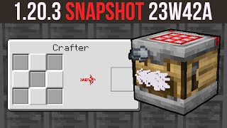 Minecraft 1.20.3 Snapshot 23W42A | Experimental Crafter Added | Better Rockets!