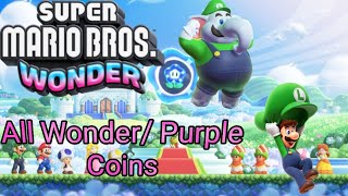 Super Mario Bros Wonder Luigi |All Purple Coins and Wonder Seeds