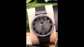 DeMetter Attractive Black Magnetic Strap Watches For Men