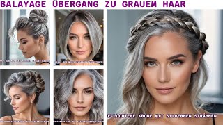 Balayage Übergang Zu Grauem Haar