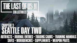 Last of Us 2 Chapter 3 Seattle Day 2 Collectibles Artifacts, Journals, Cards, Parts & Supplements