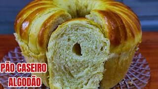 PÃO CASEIRO FOFINHO| COMO FAZER PÃO ALGODÃO FEITO COM TIRINHAS | RECEITA DE PÃO FÁCIL E FOFINHO