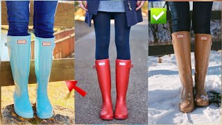 Rubber boots || Knee high boots