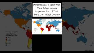 Percentage of People Who View Religion as an Important Part of Their Daily Life in Each Country