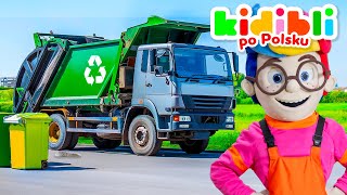 Dzieci recyklingują z prawdziwymi śmieciarkami | Dzieci udają, że się bawią ! ⛑ Kidibli