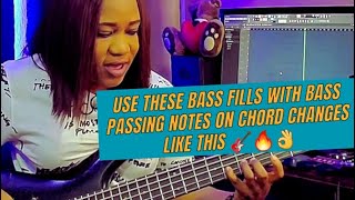 Use these bass fills with bass passing notes on chord changes like this 🎸🔥👌