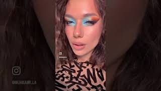 Blue Lagoon makeup 🌊 #makeup #tiktok #transformationmakeup #beforeafter #colormakeup #makeup2023