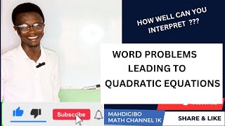 Word problems - Quadratic Equations - Algebraic equations