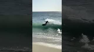 Skimboarder catches perfect shorebreak wave?!?!?!!! #shorts30  #skimboarding  #shorts