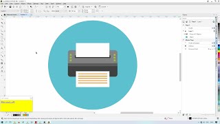 Corel Draw Tutorial - Create Printer Flat Icon