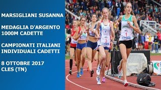 Susanna Marsigliani 1000m Campionati Italiani Individuali Cadetti Cles 8 Ottobre 2017