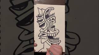 Daily Faces Challenge: Day 297/365- Freehand Sharpie Marker Drawing | Art Timelapse 👁️ #art #shorts