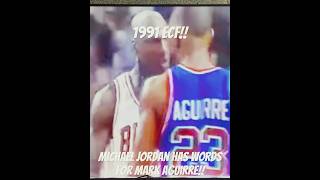 Michael Jordan has words for Mark Aguirre during 1991 ECF!! #nba #basketball #shorts