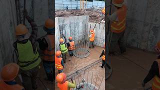 Pile cap bottom rebar work #shorts #construction